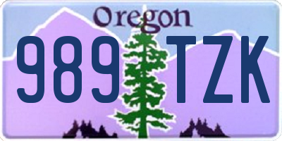 OR license plate 989TZK