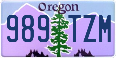 OR license plate 989TZM