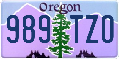 OR license plate 989TZO