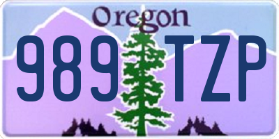 OR license plate 989TZP