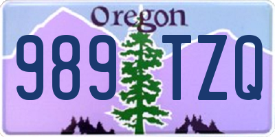 OR license plate 989TZQ