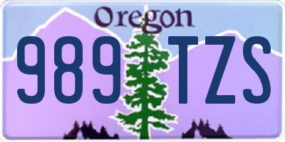 OR license plate 989TZS