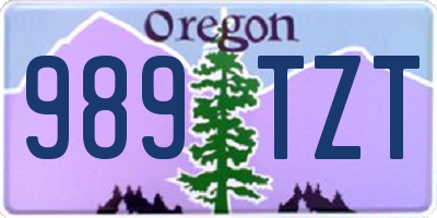 OR license plate 989TZT