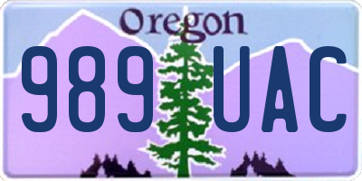 OR license plate 989UAC