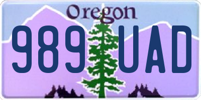 OR license plate 989UAD