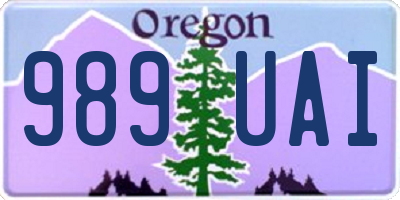 OR license plate 989UAI
