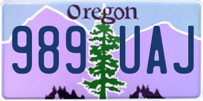 OR license plate 989UAJ
