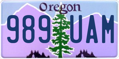 OR license plate 989UAM