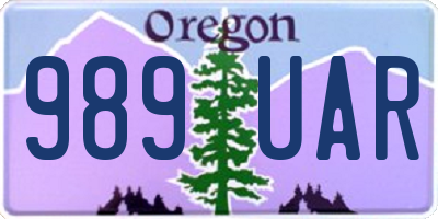 OR license plate 989UAR