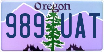 OR license plate 989UAT