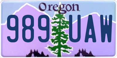 OR license plate 989UAW