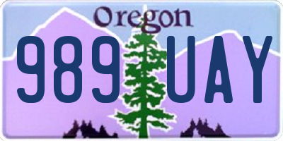 OR license plate 989UAY
