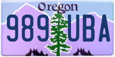 OR license plate 989UBA