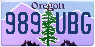 OR license plate 989UBG