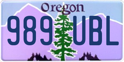 OR license plate 989UBL