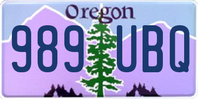 OR license plate 989UBQ