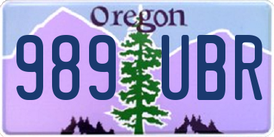 OR license plate 989UBR