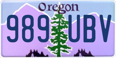 OR license plate 989UBV