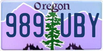 OR license plate 989UBY