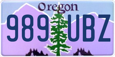 OR license plate 989UBZ