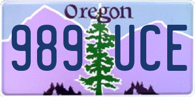 OR license plate 989UCE