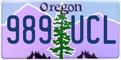 OR license plate 989UCL
