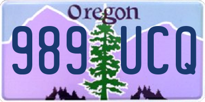 OR license plate 989UCQ