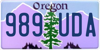 OR license plate 989UDA