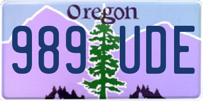 OR license plate 989UDE