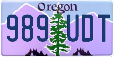 OR license plate 989UDT