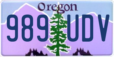 OR license plate 989UDV