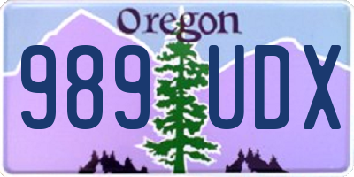 OR license plate 989UDX