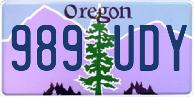 OR license plate 989UDY