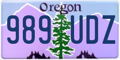 OR license plate 989UDZ