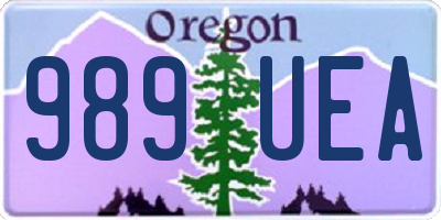 OR license plate 989UEA