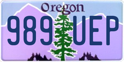 OR license plate 989UEP
