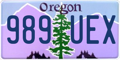 OR license plate 989UEX