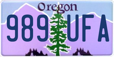 OR license plate 989UFA