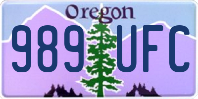 OR license plate 989UFC