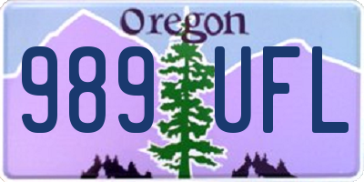 OR license plate 989UFL