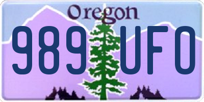 OR license plate 989UFO