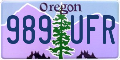 OR license plate 989UFR