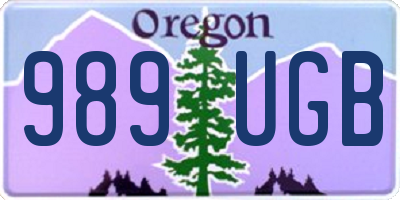OR license plate 989UGB