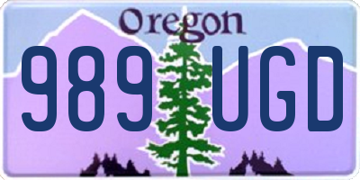 OR license plate 989UGD