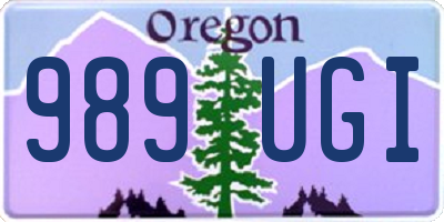 OR license plate 989UGI