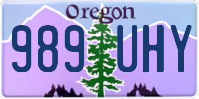 OR license plate 989UHY