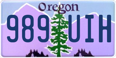 OR license plate 989UIH