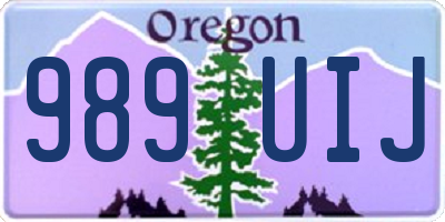 OR license plate 989UIJ
