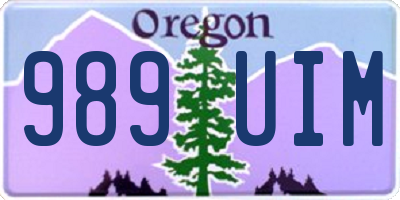 OR license plate 989UIM