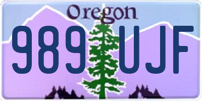 OR license plate 989UJF
